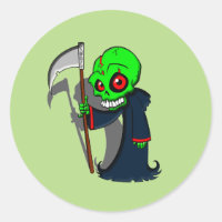 Smiling Grim Reaper Illustration Creepy Cool