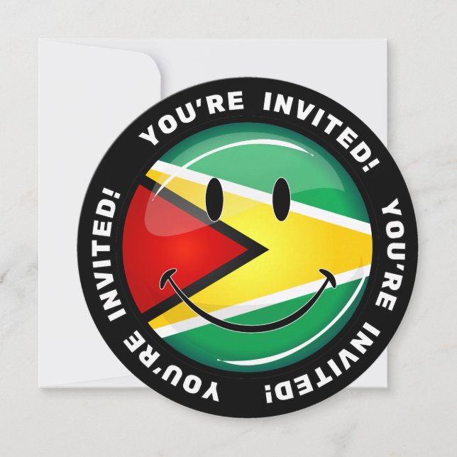 Smiling Guyanese Flag Invitation (Front)