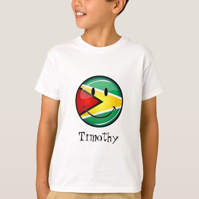 Smiling Guyanese Flag T-Shirt (Front)