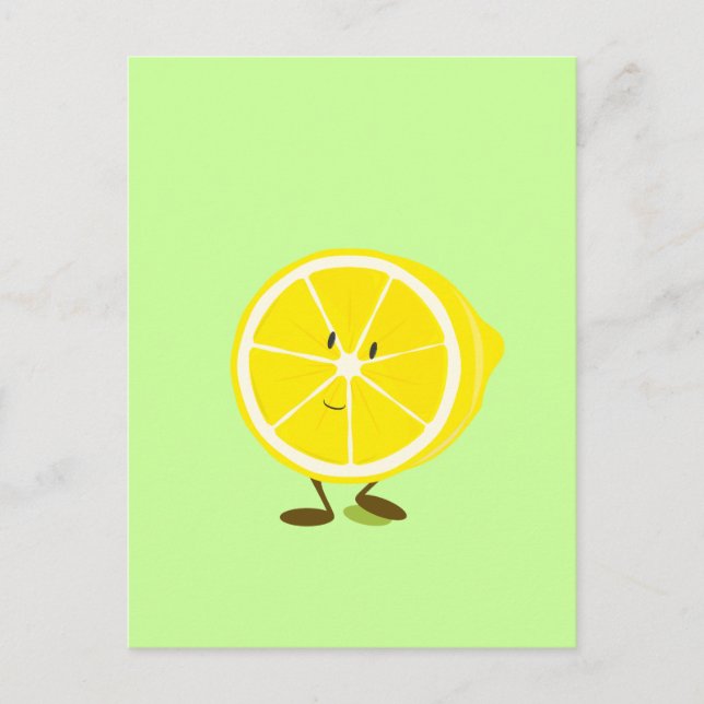 Smiling half lemon character postcard (Front)