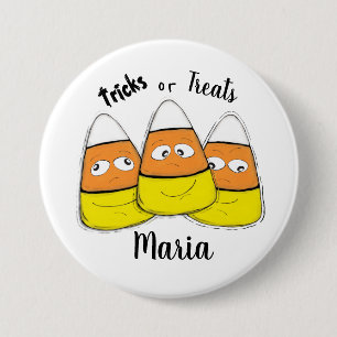 Smiling Halloween Corn Candy Button