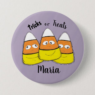 Smiling Halloween Corn Candy Button