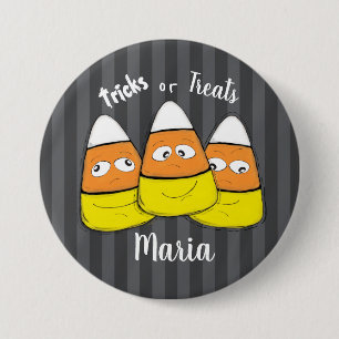 Smiling Halloween Corn Candy Classic Round Sticker 7.5 Cm Round Badge