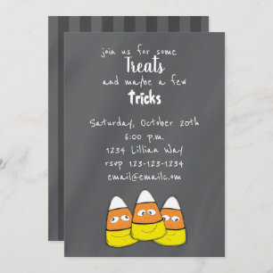 Smiling Halloween Corn Candy Invitation