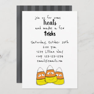 Smiling Halloween Corn Candy Invitation