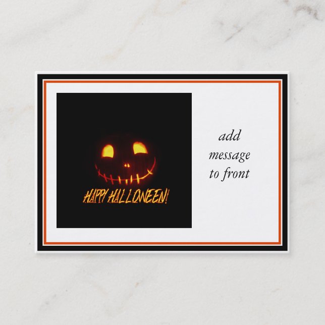 Smiling Halloween Jack-o-Lantern Business Card (Front)