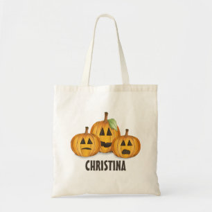 Smiling Halloween Jack O Lanterns Zazzle Zazzle Tote Bag
