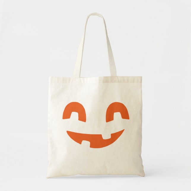 Smiling Halloween Pumpkin face Tote Bag (Front)
