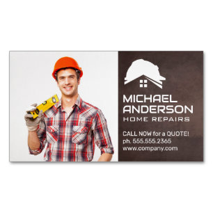 Smiling Handyman Magnetic Business Card