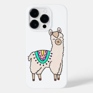 smiling happy llama alpaca cartoon animal drawing  Case-Mate iPhone 14 pro case