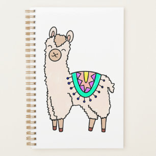 smiling happy llama alpaca cartoon animal drawing planner