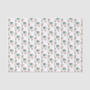 smiling happy llama alpaca cartoon animal drawing  tissue paper