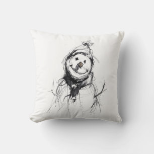 Smiling Happy Snowman Cushion