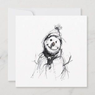 Smiling Happy Snowman Invitation