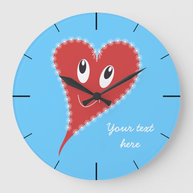 Smiling Heart Valentine’s Large Clock (Front)