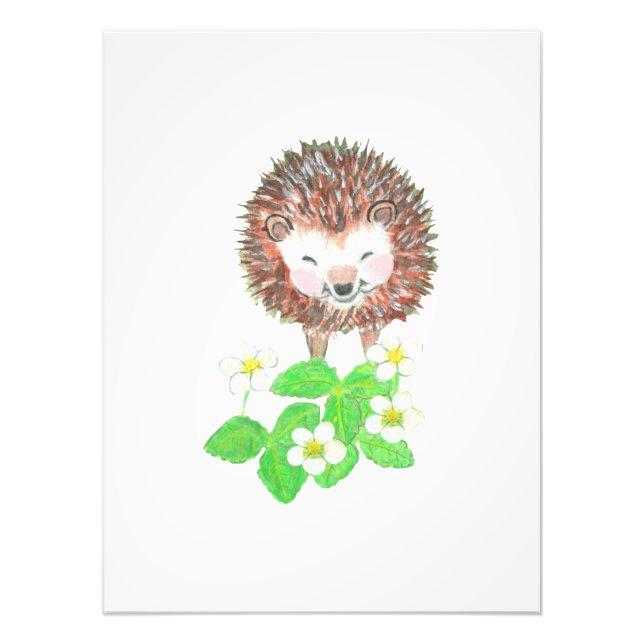 Smiling Hedgehog Photo Print (Front)