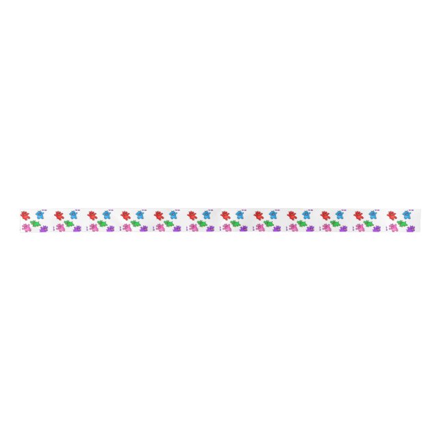 Smiling Hippo Collection Satin Ribbon (Front)