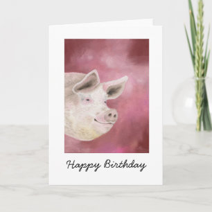 Smiling Hog Birthday Card