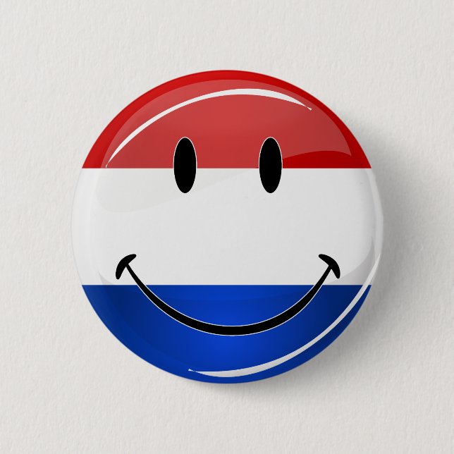 Smiling Holland Netherlands Flag 6 Cm Round Badge (Front)