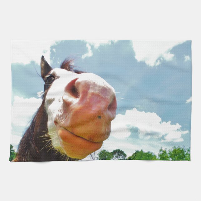 Smiling Horse Tea Towel (Horizontal)