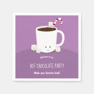 Smiling Hot Chocolate Hot Cocoa Christmas Party Napkin