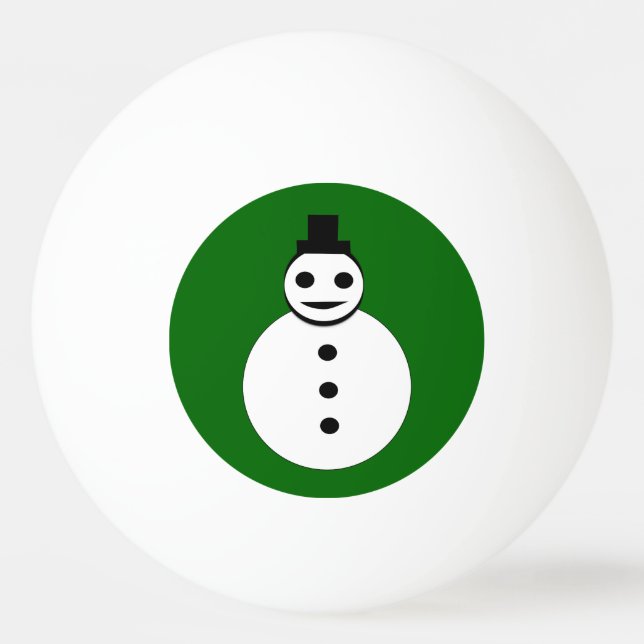 Smiling hristmas Snowman Ping Pong Ball (Front)