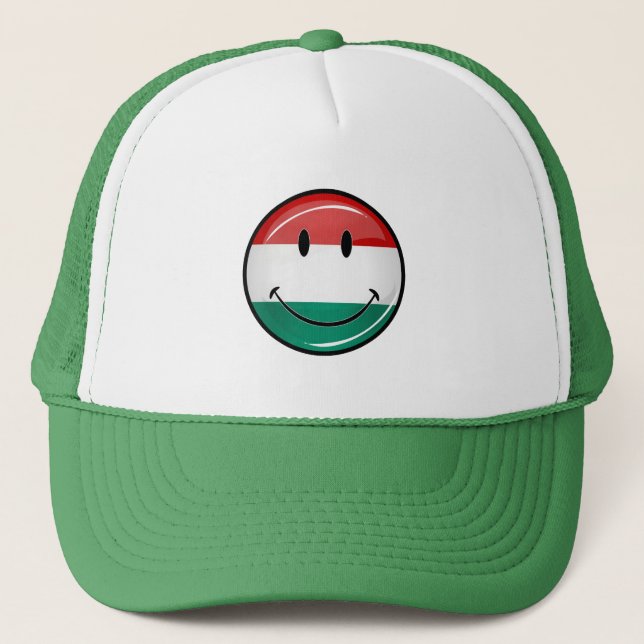 Smiling Hungarian Flag Trucker Hat (Front)