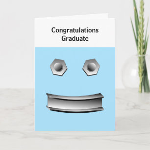 Smiling I- Beam Face Graduation Card