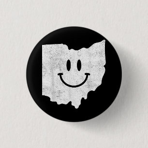 Smiling in OH – Funny Ohio Happy Face  3 Cm Round Badge