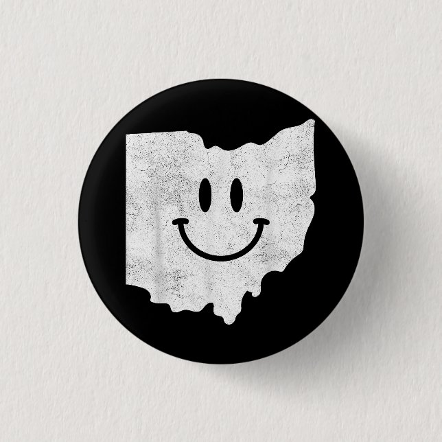 Smiling in OH – Funny Ohio Happy Face  3 Cm Round Badge (Front)