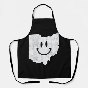 Smiling in OH – Funny Ohio Happy Face  Apron