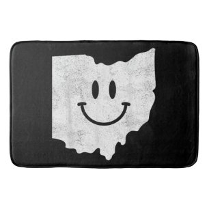 Smiling in OH – Funny Ohio Happy Face  Bath Mat