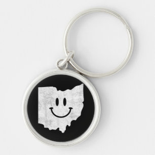 Smiling in OH – Funny Ohio Happy Face  Key Ring