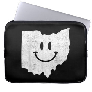 Smiling in OH – Funny Ohio Happy Face Laptop Sleeve