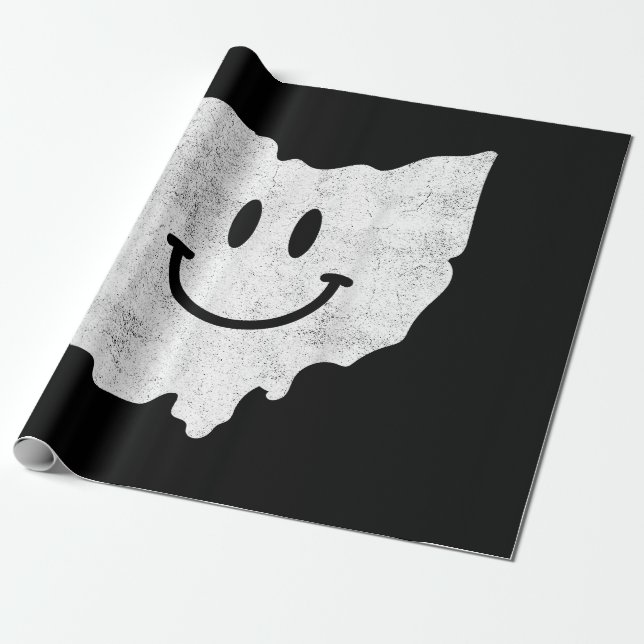 Smiling in OH – Funny Ohio Happy Face  Wrapping Paper (Unrolled)