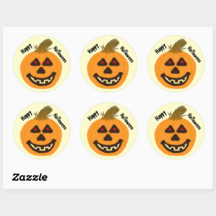 Smiling Jack-O-Lantern Halloween Stickers