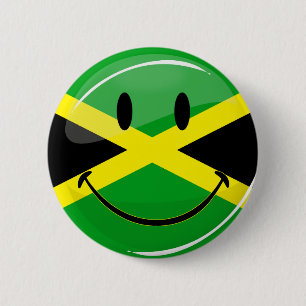 Smiling Jamaican Flag 6 Cm Round Badge