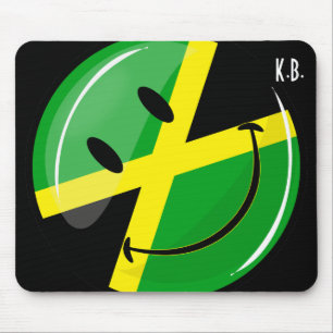 Smiling Jamaican Flag Mouse Mat