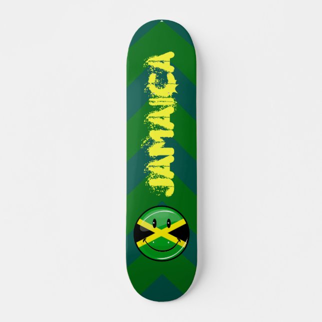 Smiling Jamaican Flag Skateboard (Front)