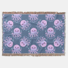 Smiling Jellyfish Ocean Pattern For Kids Decor
