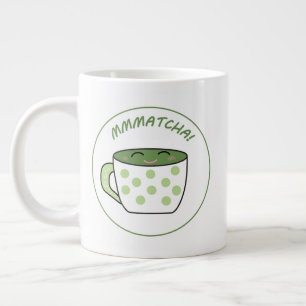 Smiling Kawaii Matcha Large Coffee Mug