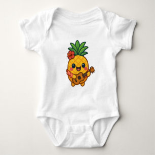 Smiling Kawaii Pineapple – Tropical Baby Bodysuit