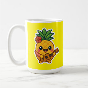 Smiling Kawaii Pineapple – Tropical Coffee Mug
