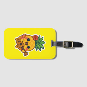 Smiling Kawaii Pineapple – Tropical Luggage Tag