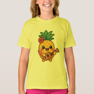 Smiling Kawaii Pineapple – Tropical T-Shirt