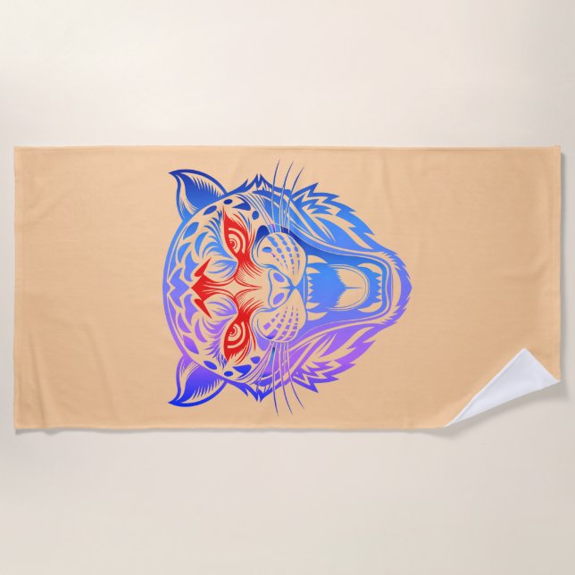 Smiling Kitty Beach Towel (Front)
