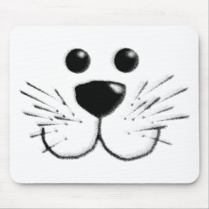 Smiling Kitty Cat Face Mouse Mat