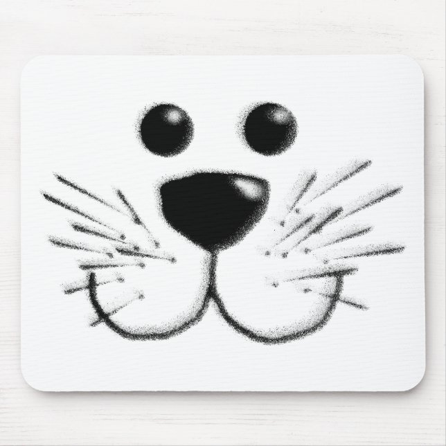 Smiling Kitty Cat Face Mouse Mat (Front)