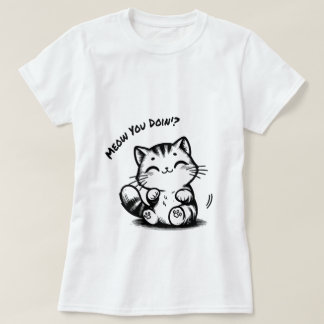 Smiling Kitty Delight: Cute Cat Tee