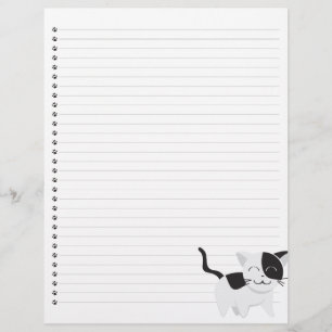 Smiling  Kitty Lined Pet Letterhead